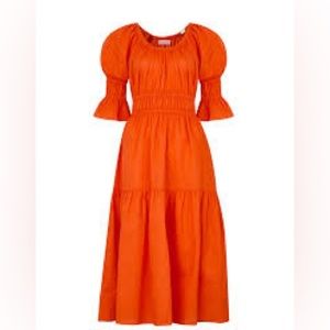 Kitri Margot Coral Midi Dress US4 / UK8
